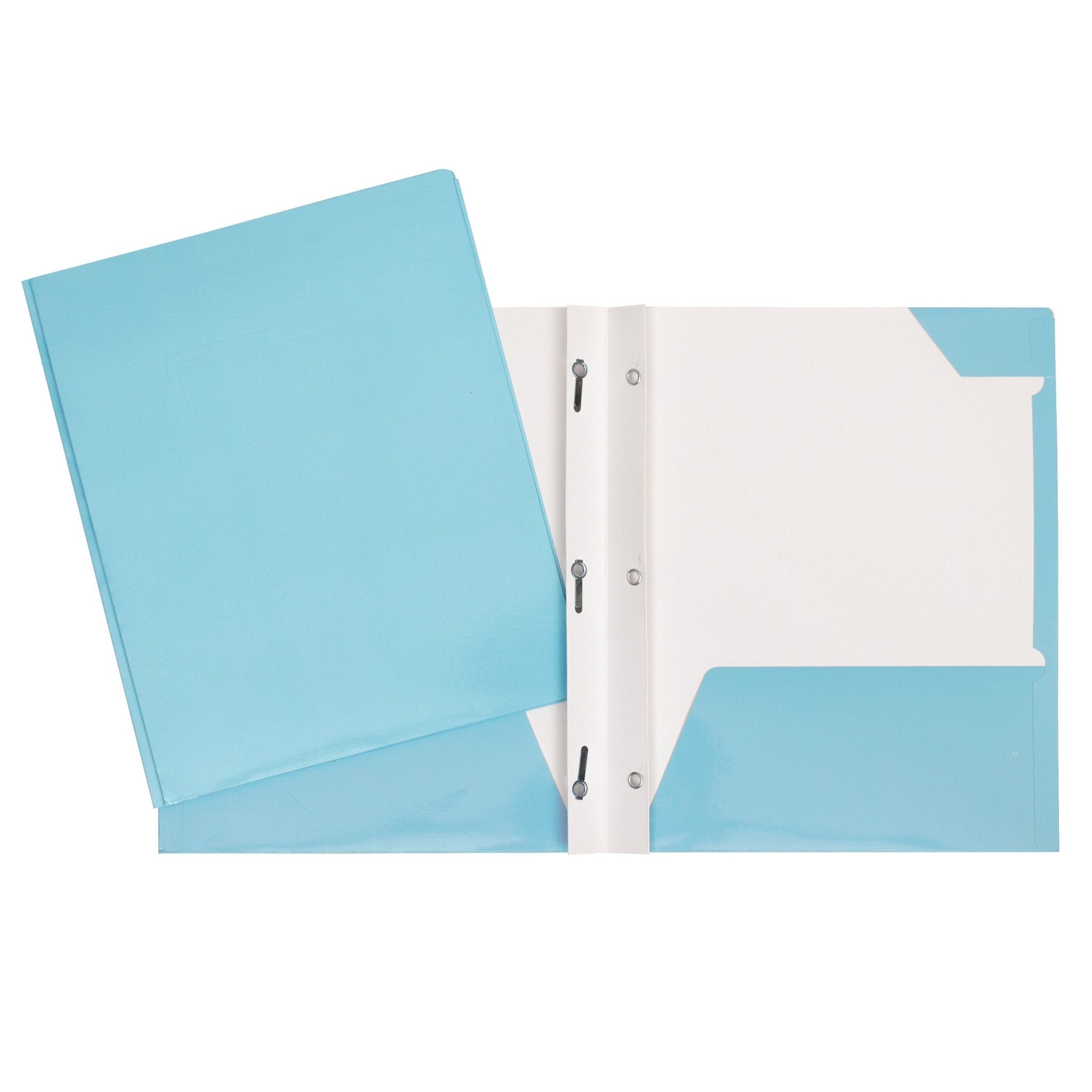 Duo tang de carton laminé bleu avec attaches et pochettes GEO - Trippin Store