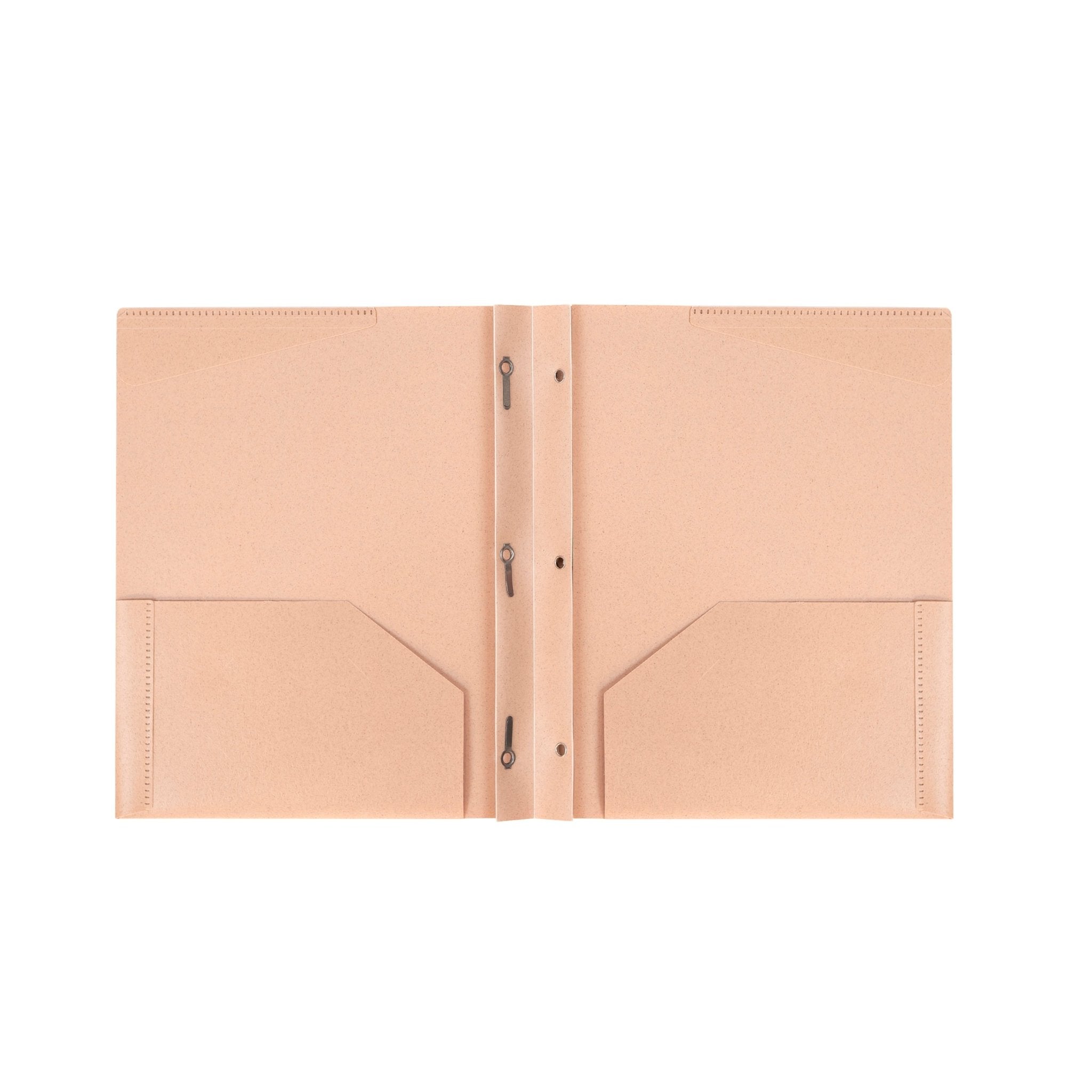 Duo tang de plastique biodédradable rose avec attaches et pochettes Execo - Trippin Store