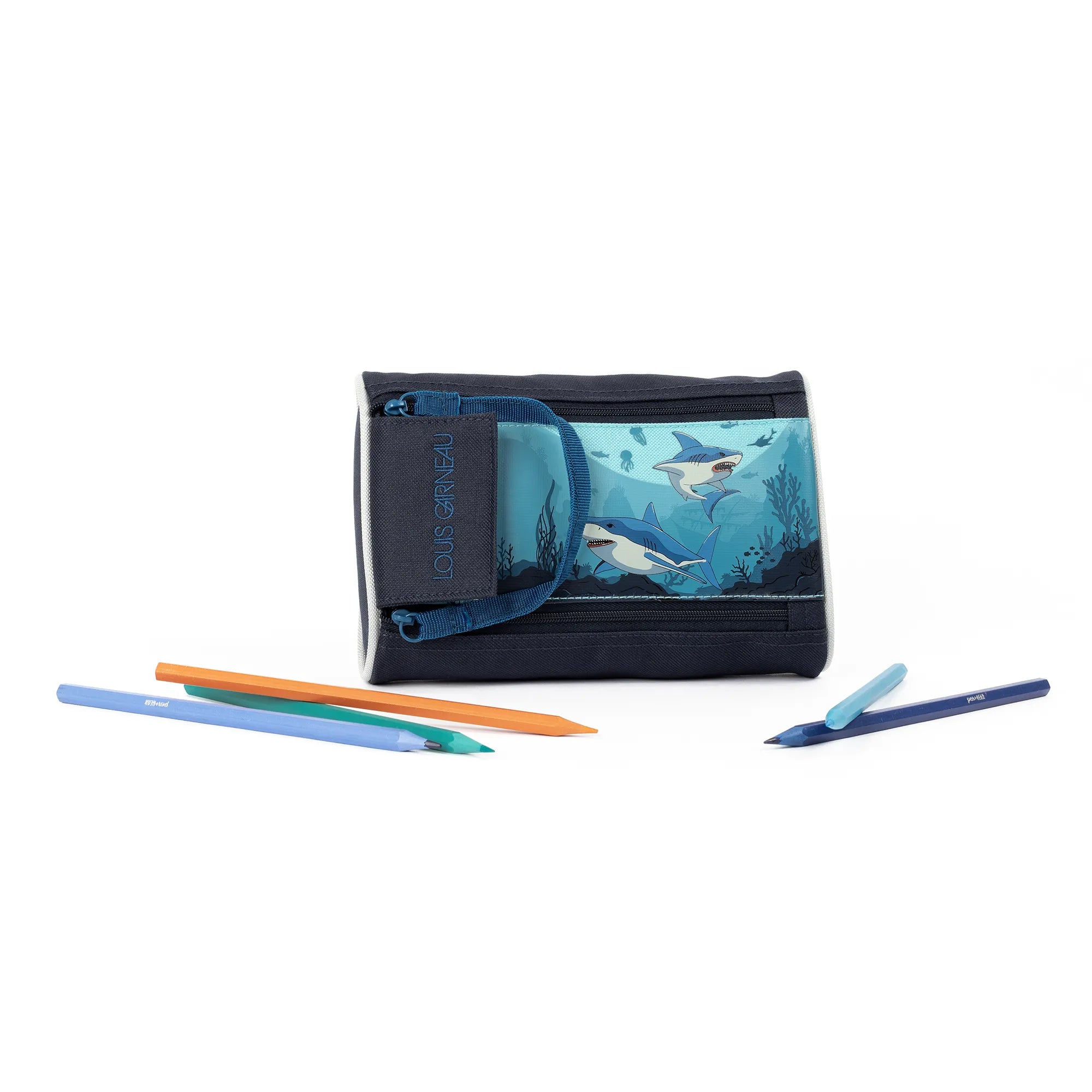 2-Zipper Pencil Case Louis Garneau Shark