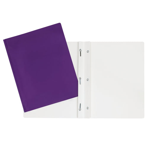 Duo tang de carton laminé mauve avec attaches GEO