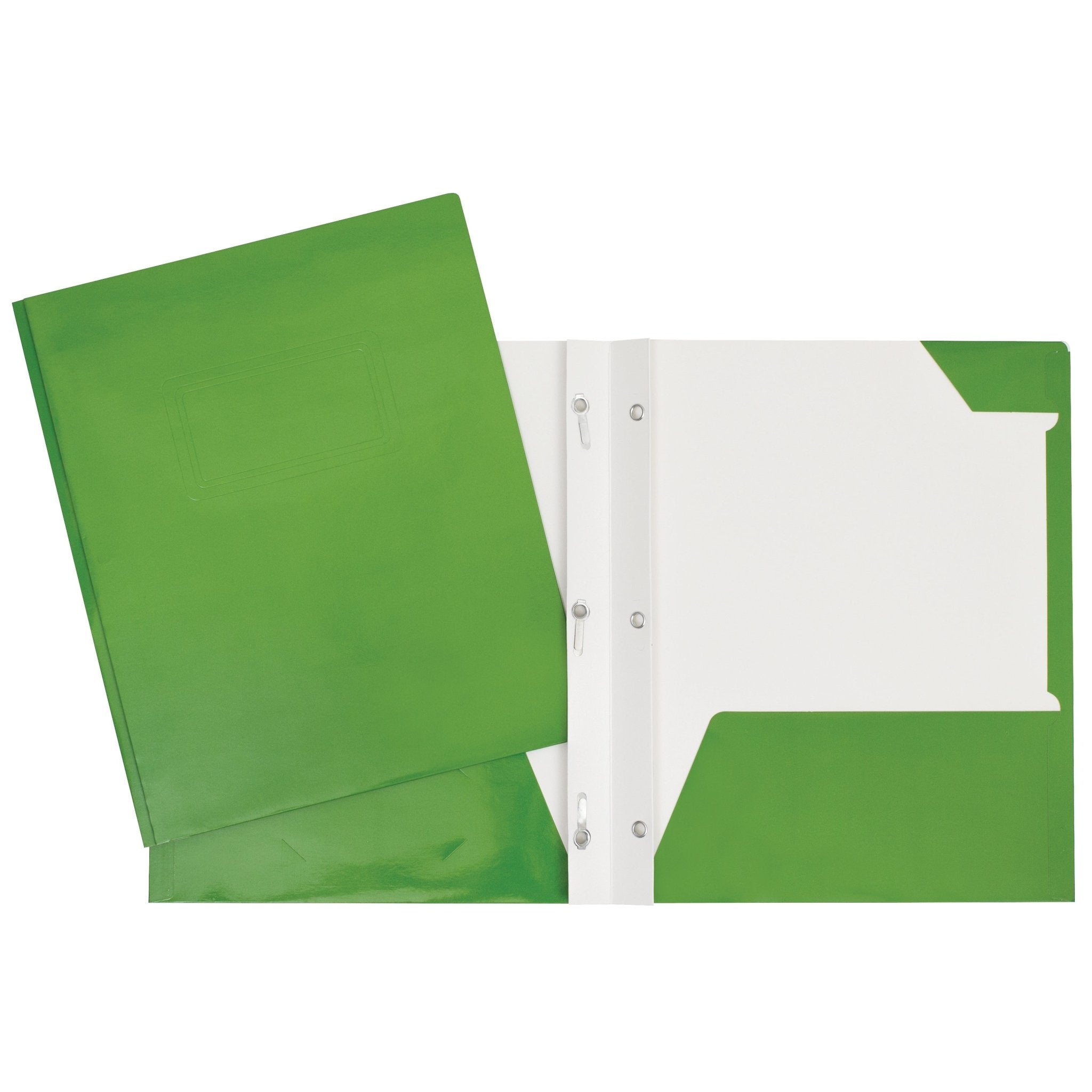 Duo tang de carton laminé vert avec attaches et pochettes GEO - Trippin Store