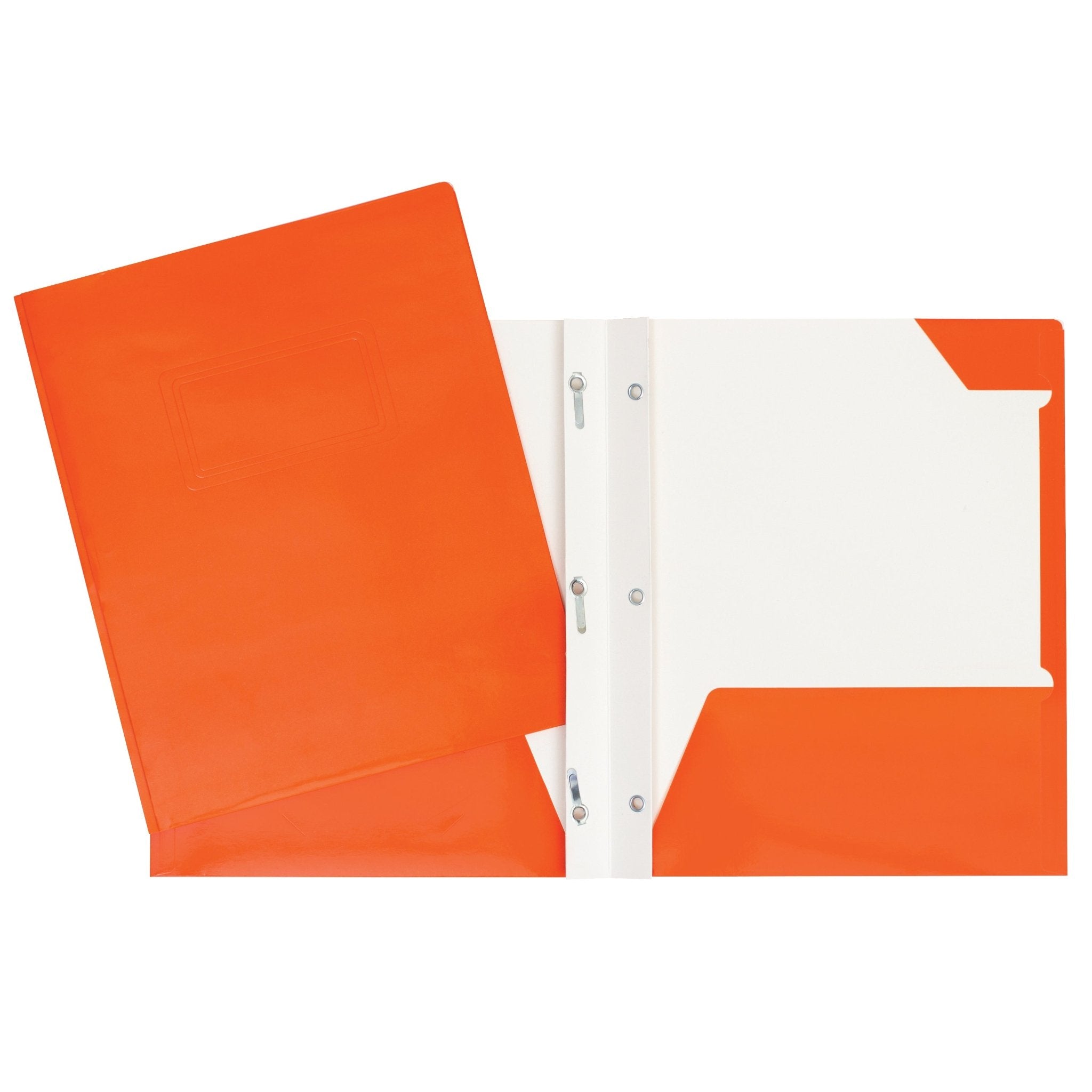 Duo tang de carton laminé orange avec attaches et pochettes GEO - Trippin Store