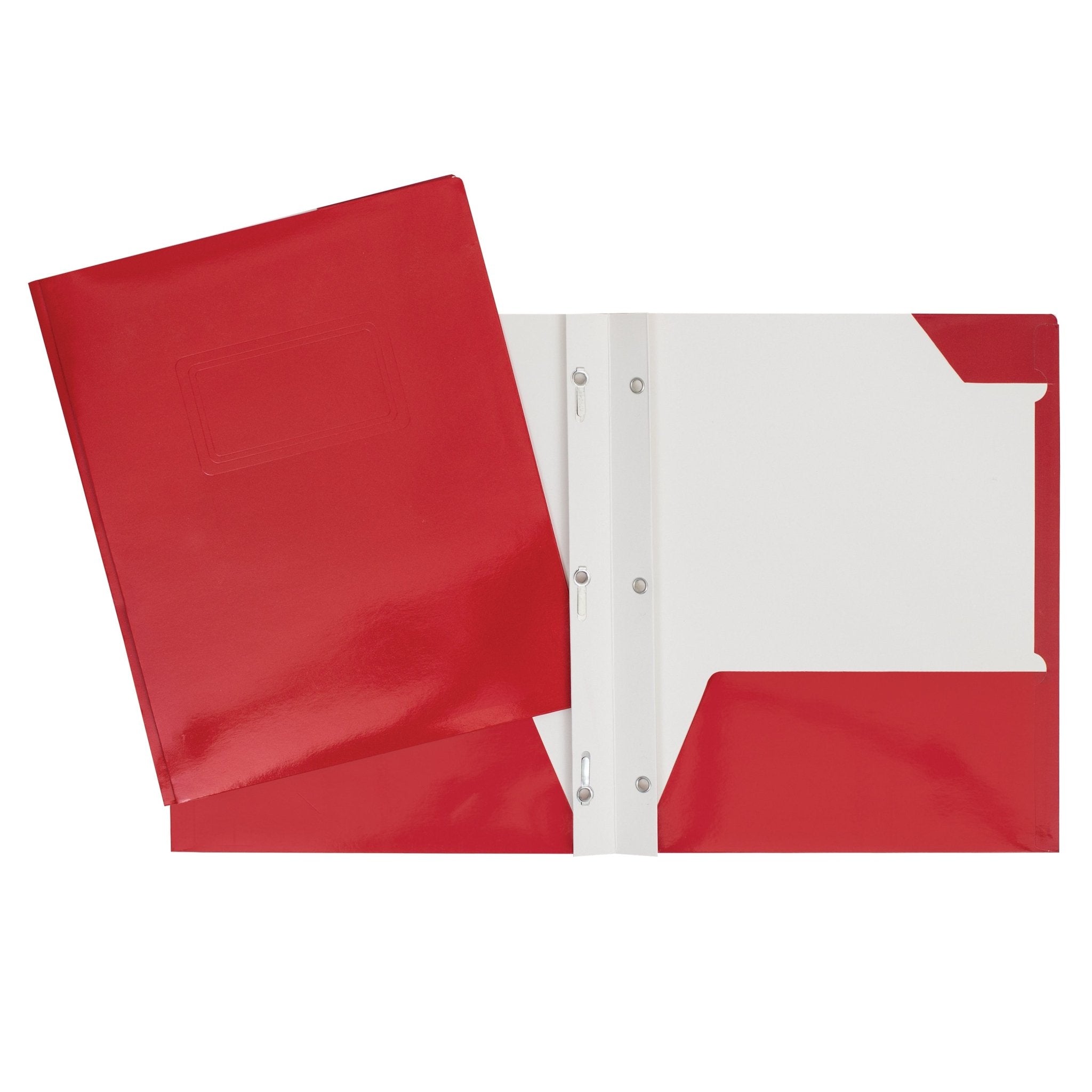 Duo tang de carton laminé rouge avec attaches et pochettes GEO - Trippin Store