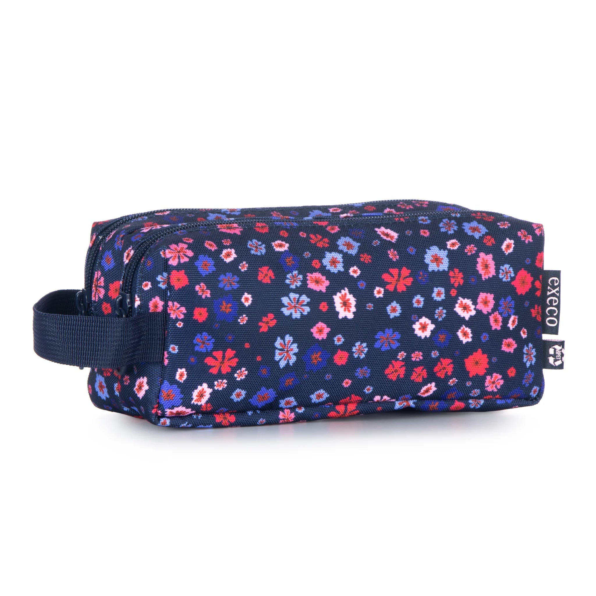 Execo purple flower double pencil case