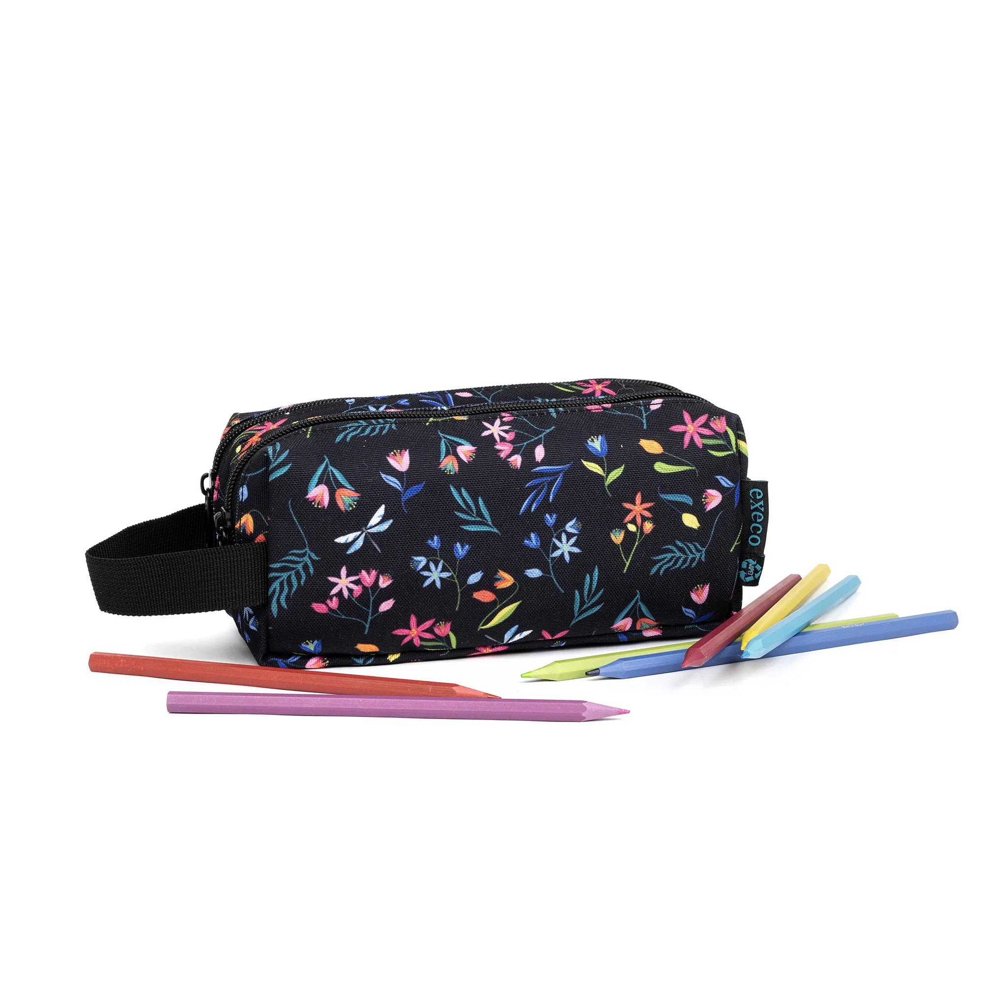 Étui à crayon double Execo fleuri
