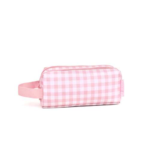 Étui à crayon double Execo carreaux rose