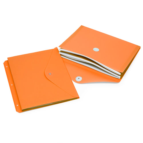 Porte-documents de plastique 3 trous orange GEO