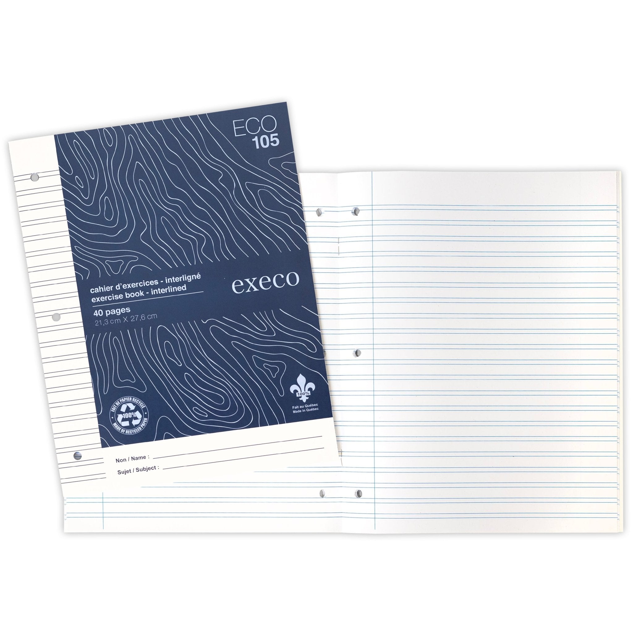 Cahier Canada interligné écologique Execo 40 pages - Trippin Store