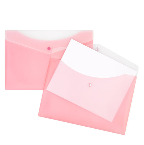 Pochette de plastique rose avec bouton poussoir GEO