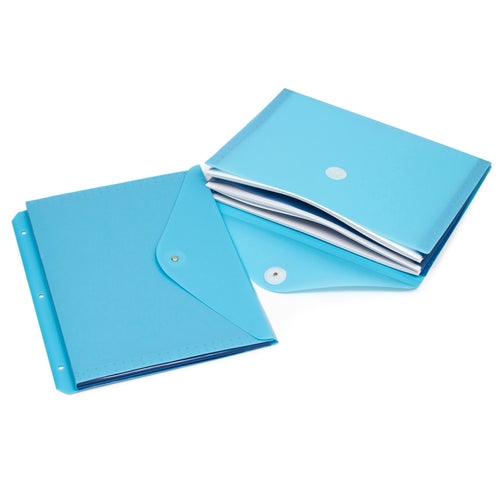 Porte-documents de plastique 3 trous bleu GEO