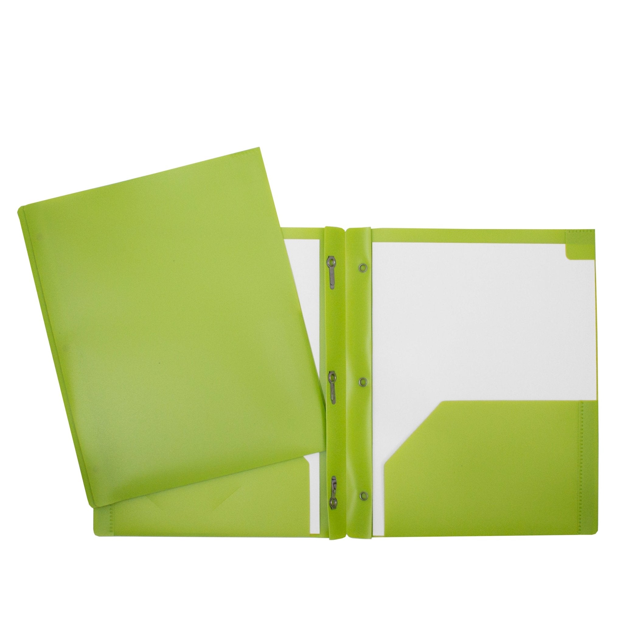 Duo tang de plastique vert pâle avec attaches et pochettes GEO - Trippin Store