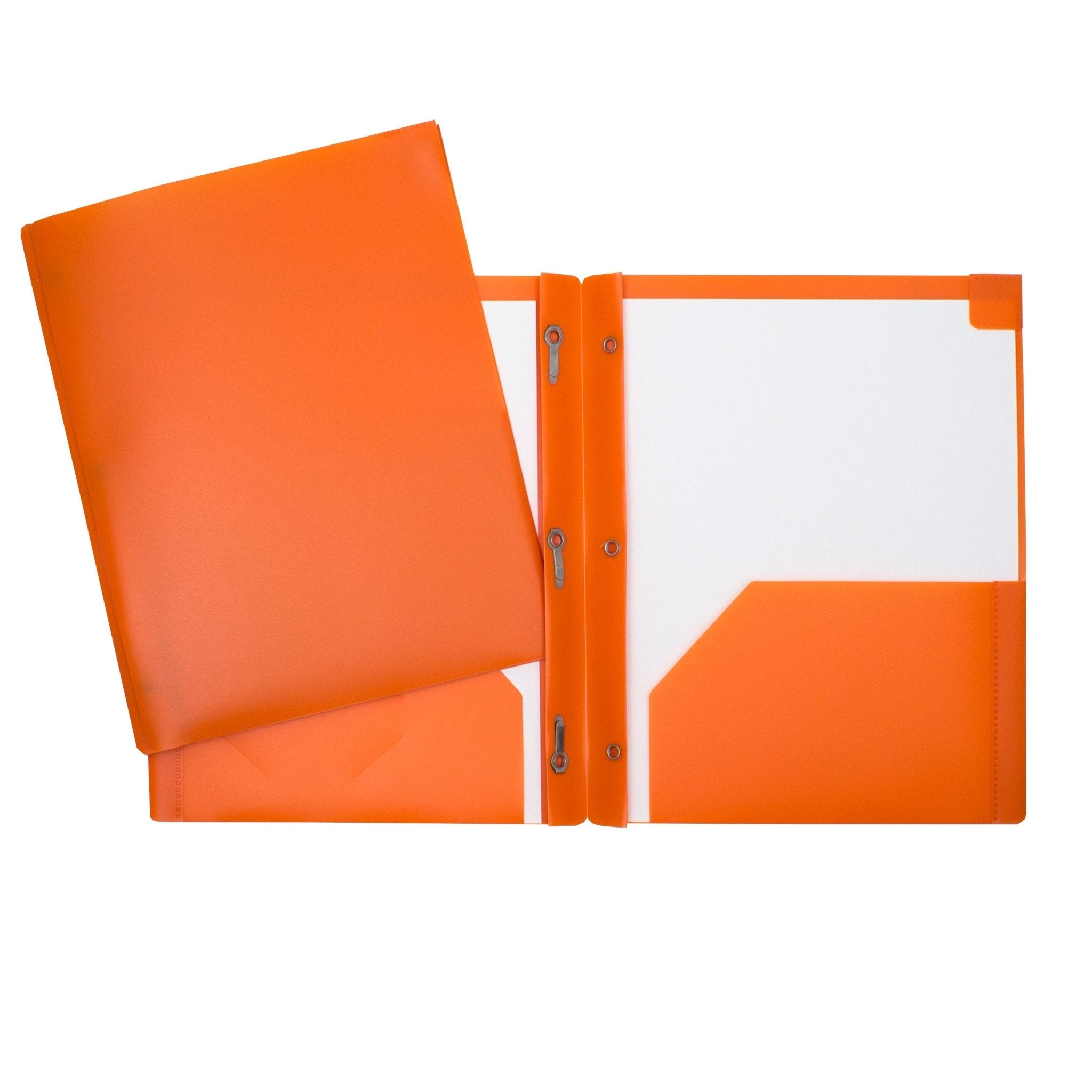 Duo tang de plastique orange avec attaches et pochettes GEO - Trippin Store