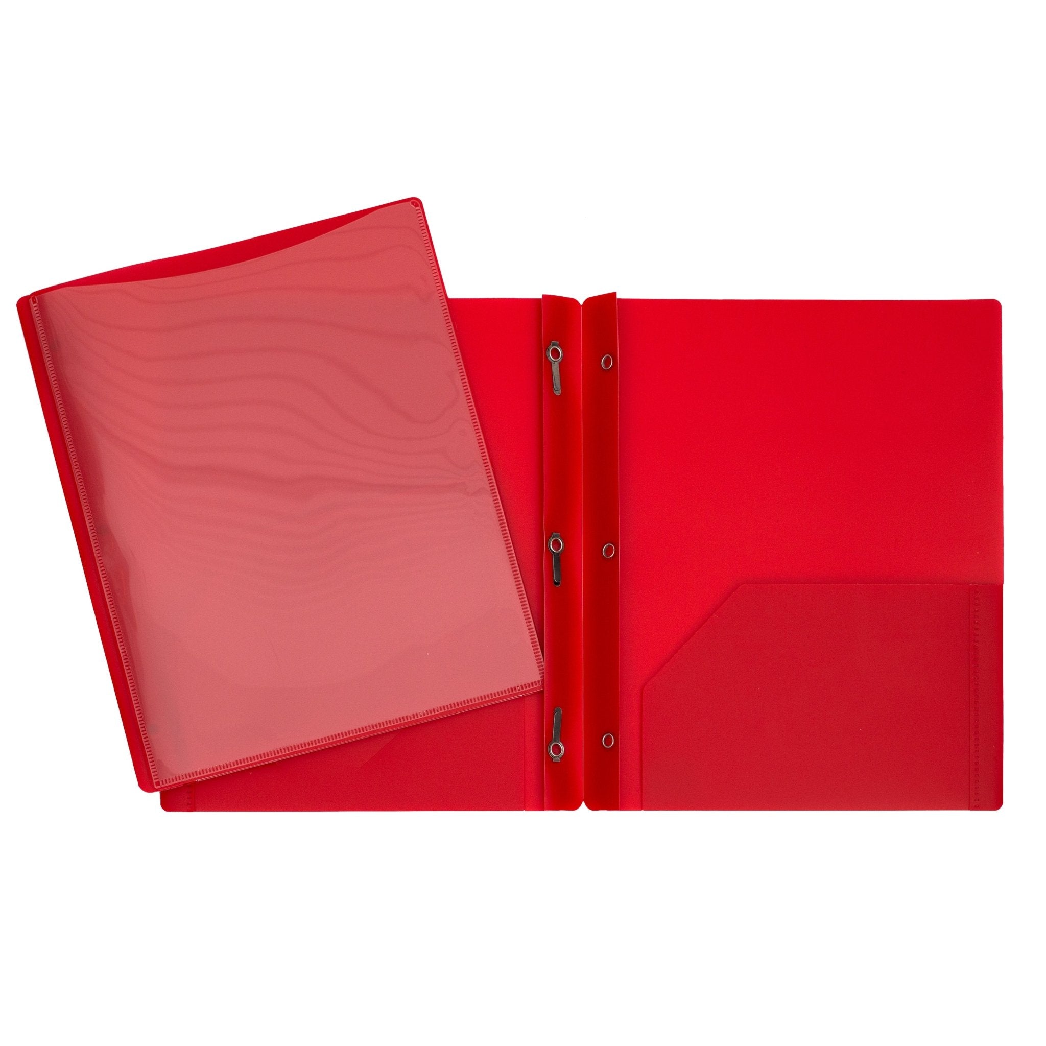 Couverture de présentation en plastique rouge avec attaches et pochettes GEO - Trippin Store