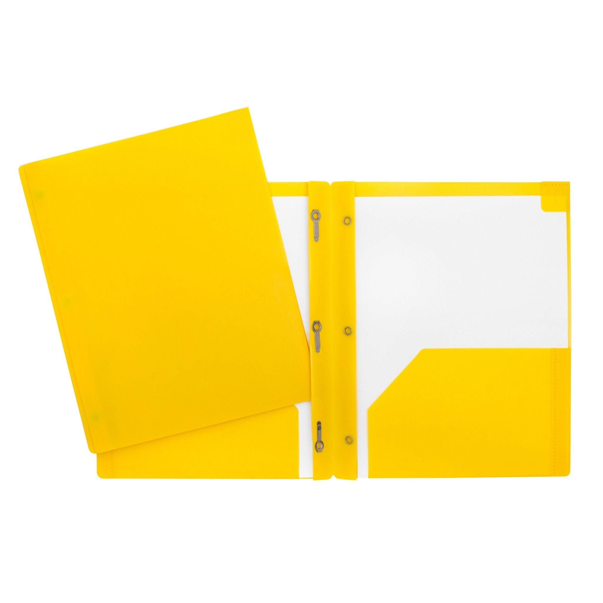 Duo tang de plastique jaune avec attaches et pochettes GEO - Trippin Store