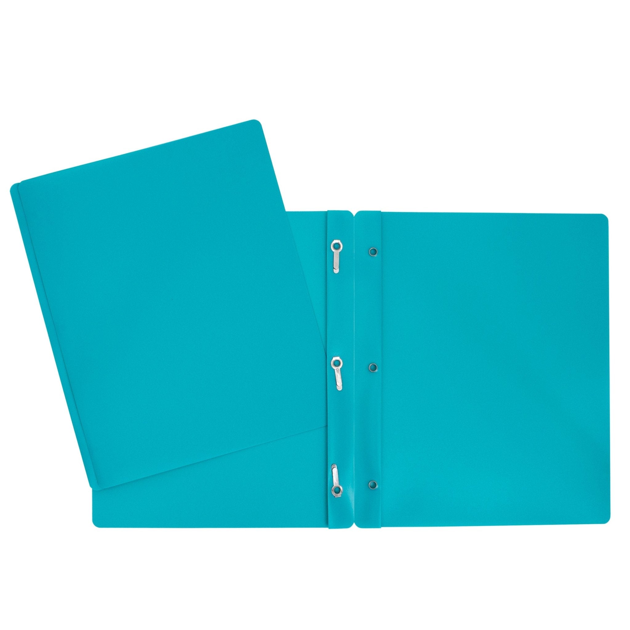 Duo tang de plastique turquoise avec attaches parisiennes GEO - Trippin Store