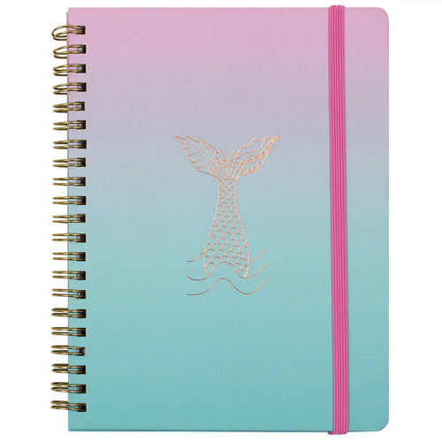 Cahier de note spirale rose et turquoise GEO