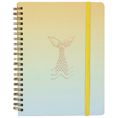 Cahier de note spirale jaune et turquoise GEO